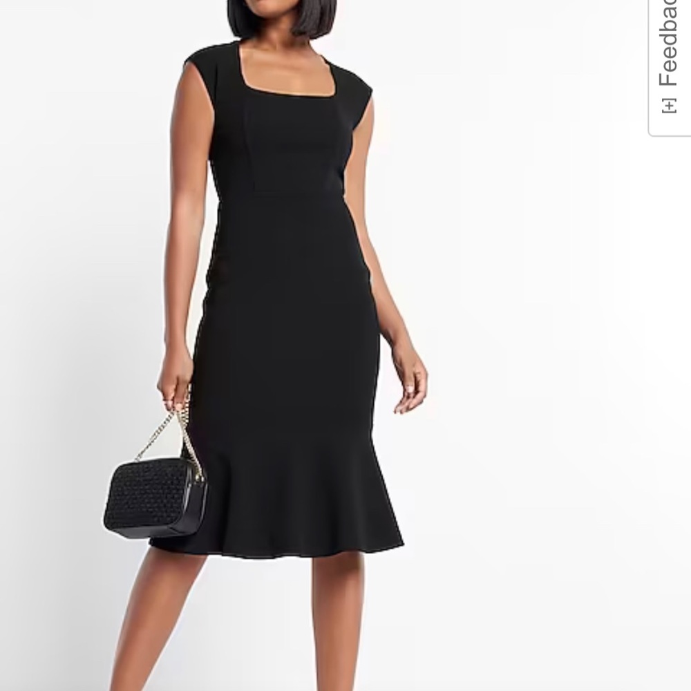 NWT Express Neck Peplum Midi Sheath Dress